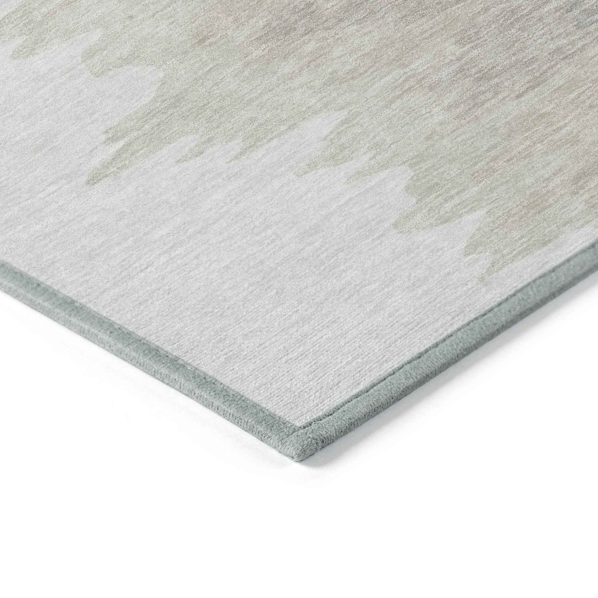 8' X 10' Ivory And Brown Abstract Washable Indoor Outdoor Area Rug