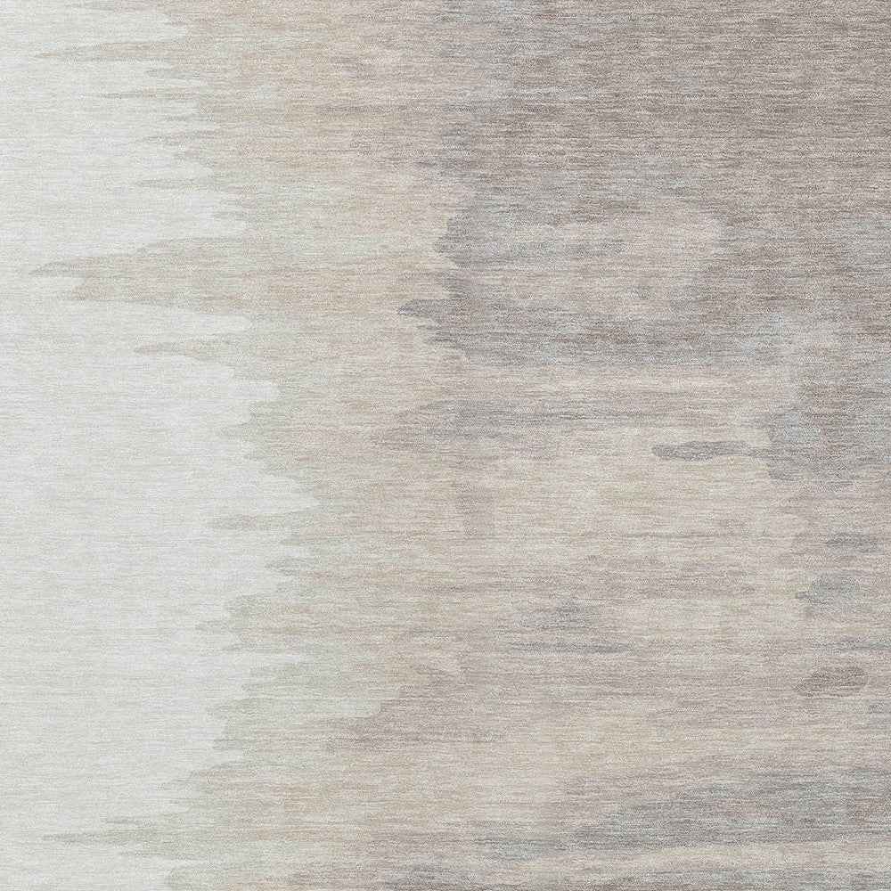 3' X 5' Ivory And Brown Abstract Washable Indoor Outdoor Area Rug