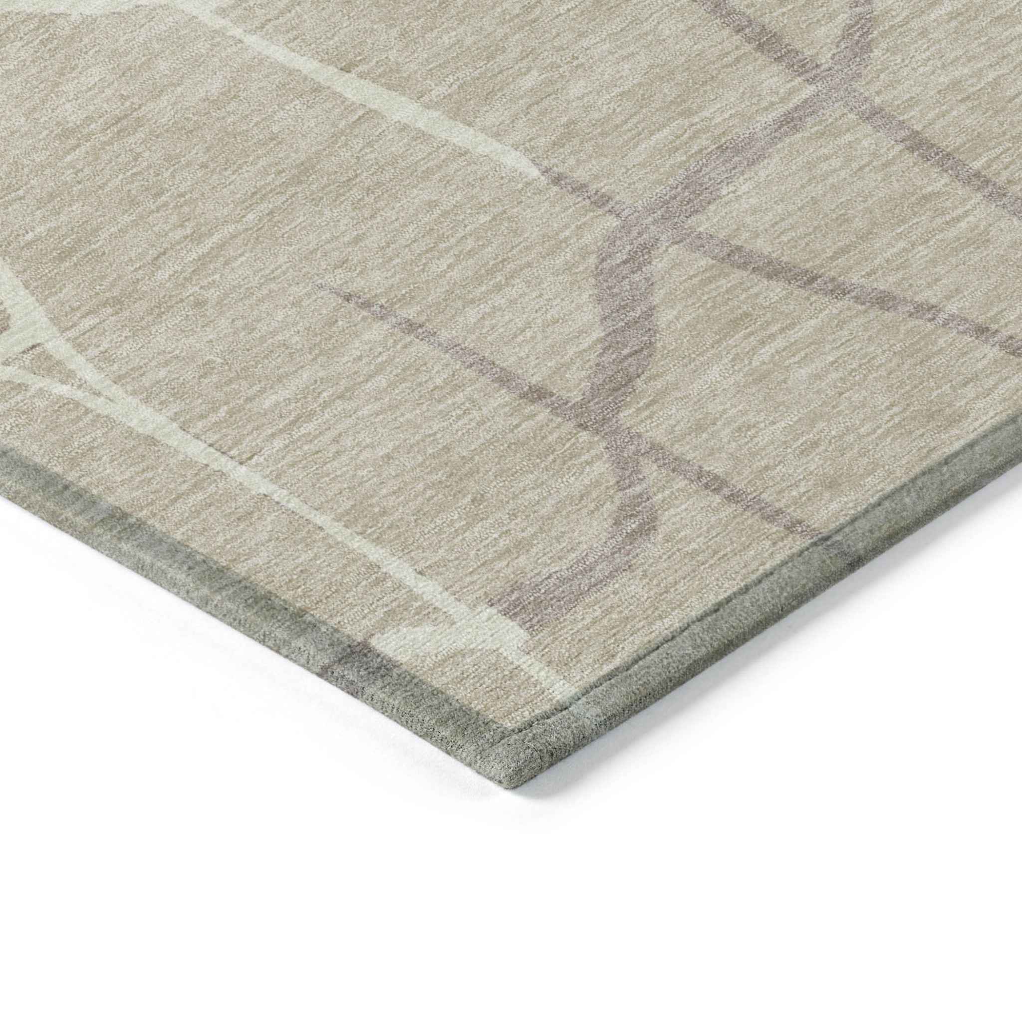 10' X 14' Beige And Tan Abstract Washable Indoor Outdoor Area Rug