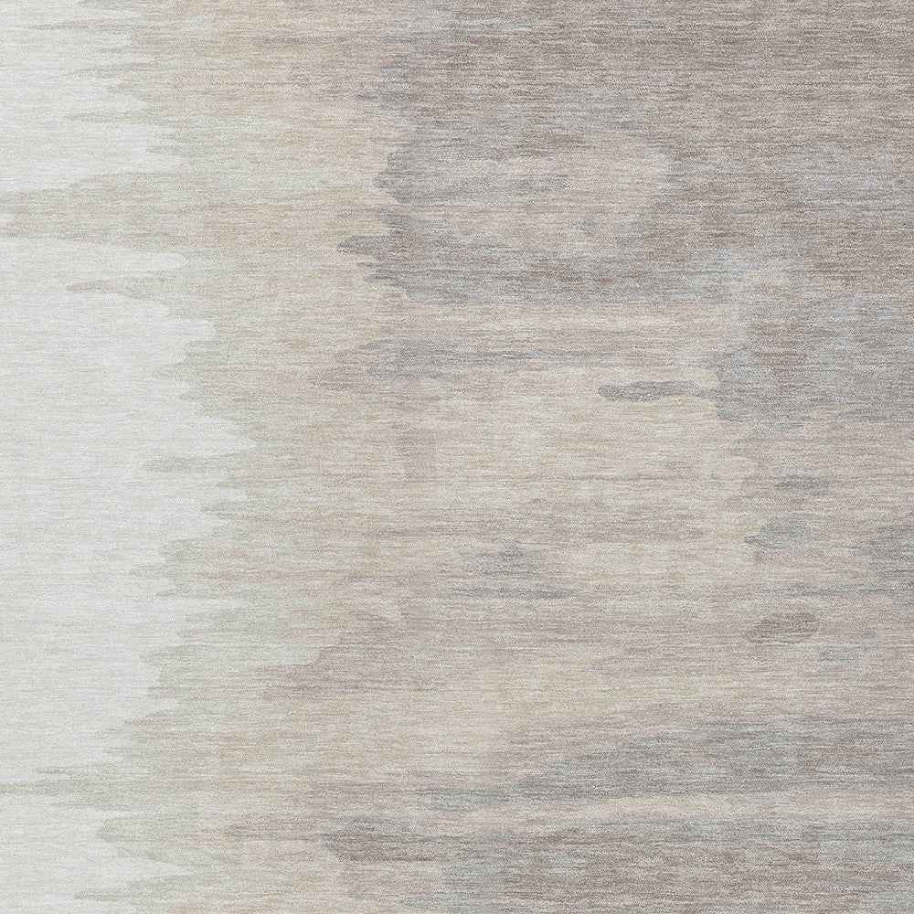 9' X 12' Ivory And Brown Abstract Washable Indoor Outdoor Area Rug