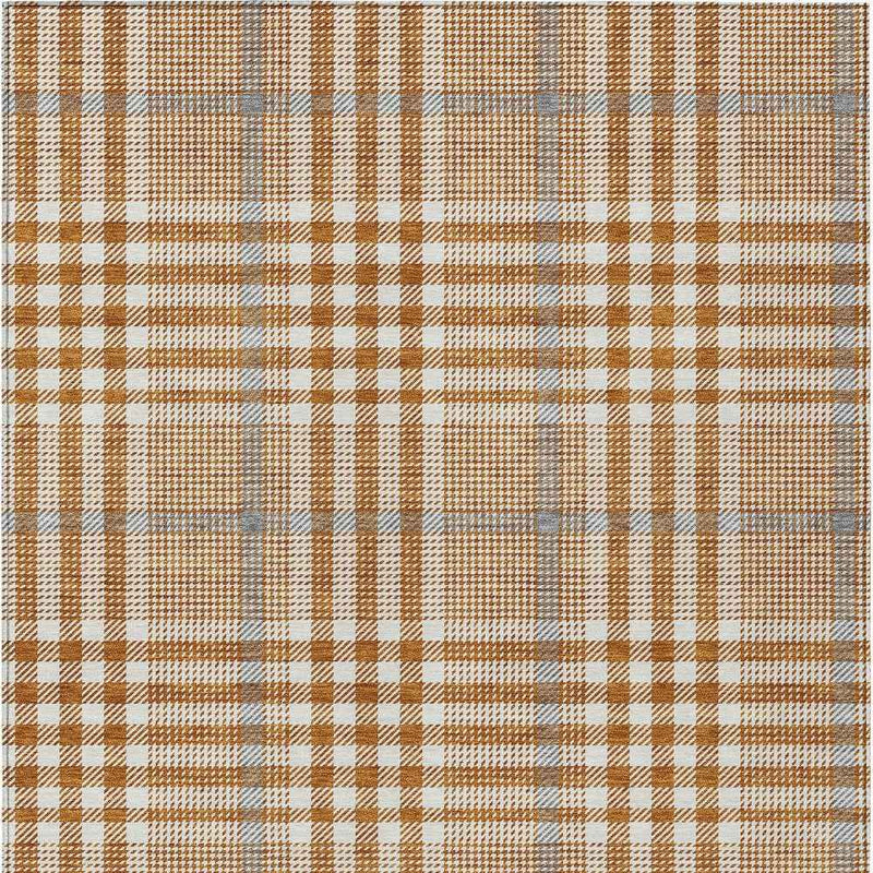 10' X 14' Brown Beige And Beige Plaid Washable Indoor Outdoor Area Rug