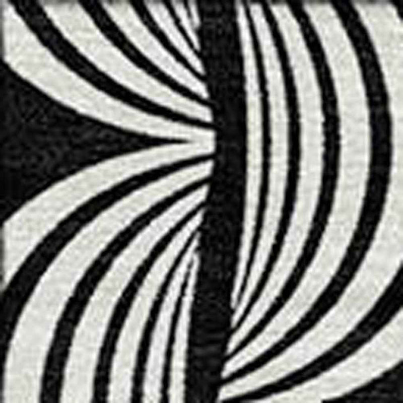 10' X 14' Black And Ivory Ogee Washable Indoor Outdoor Area Rug