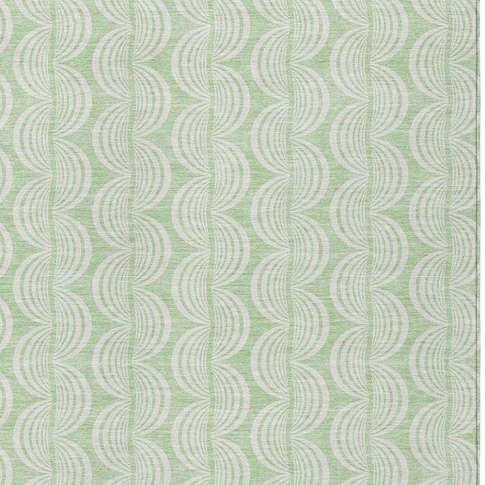 3' X 5' Mint Green And Beige Ogee Washable Indoor Outdoor Area Rug