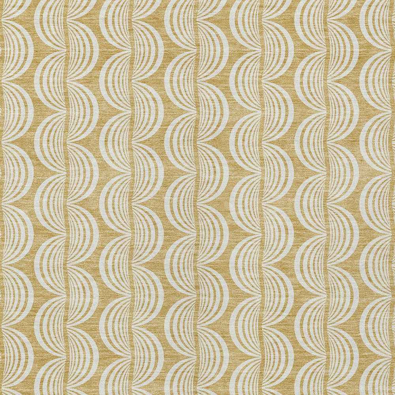 10' X 14' Gold And Beige Ogee Washable Indoor Outdoor Area Rug
