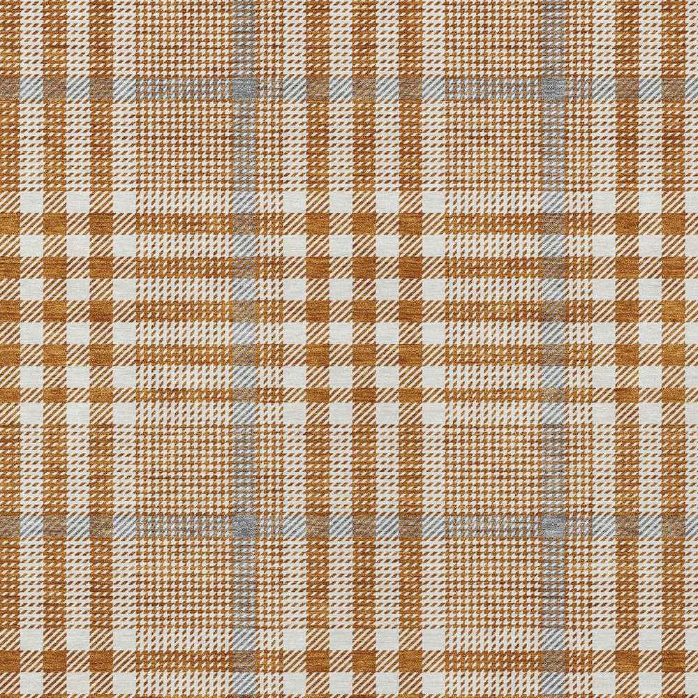 8' X 10' Brown Beige And Beige Plaid Washable Indoor Outdoor Area Rug