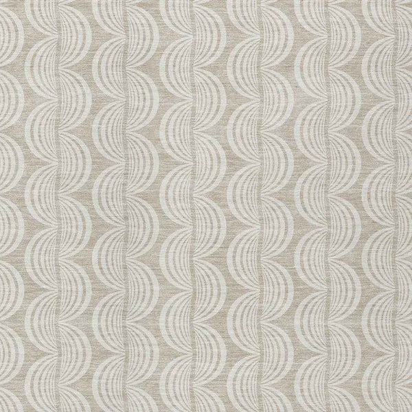 10' X 14' Beige And Ivory Ogee Washable Indoor Outdoor Area Rug