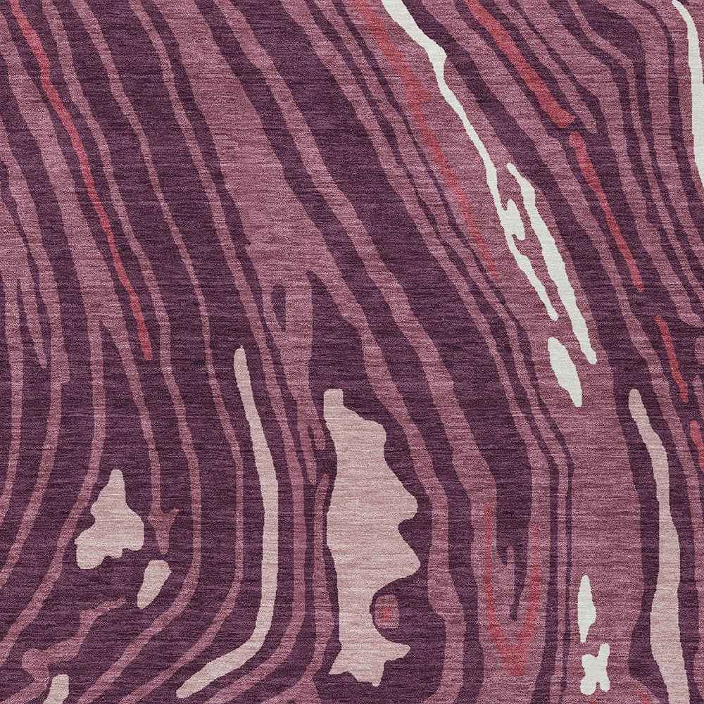 10' X 14' Burgundy Brick Red And Ivory Abstract Washable Indoor Outdoor Area Rug