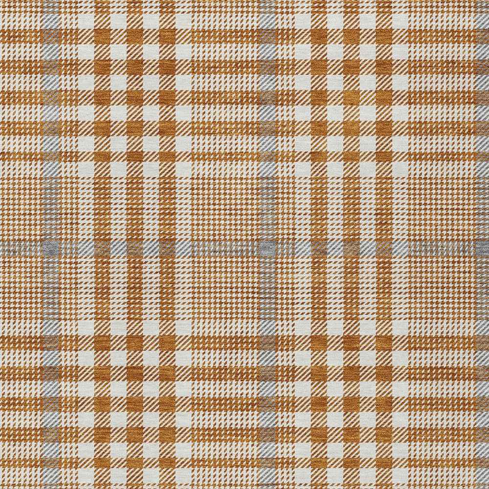 3' X 5' Brown Beige And Beige Plaid Washable Indoor Outdoor Area Rug