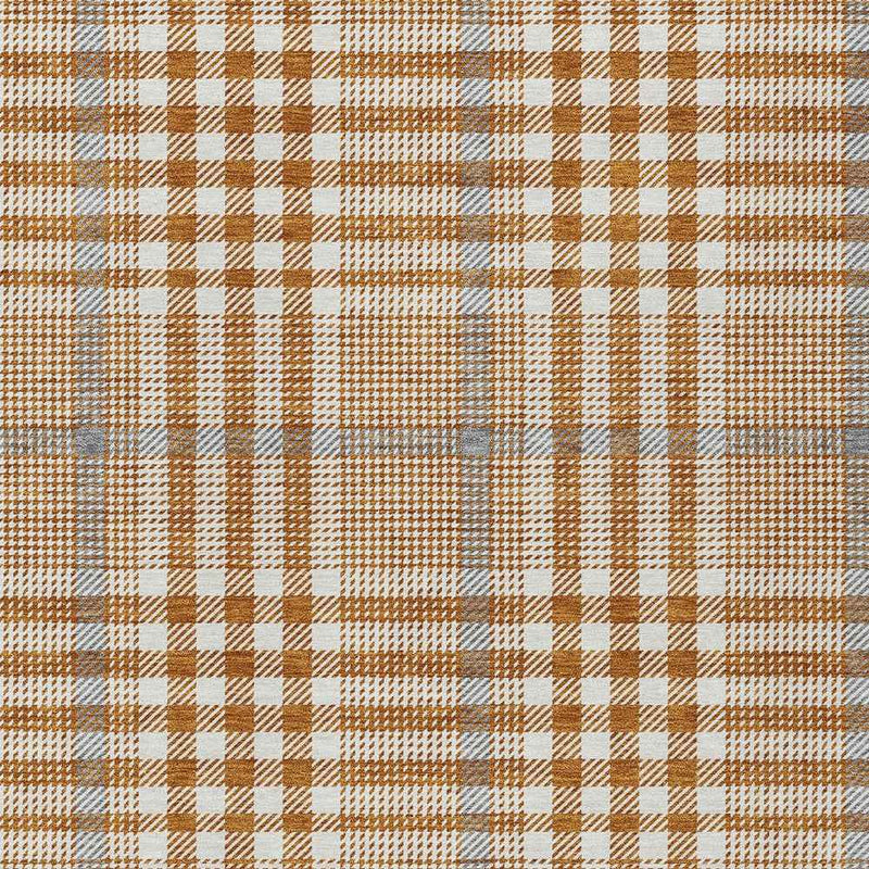 3' X 5' Brown Beige And Beige Plaid Washable Indoor Outdoor Area Rug