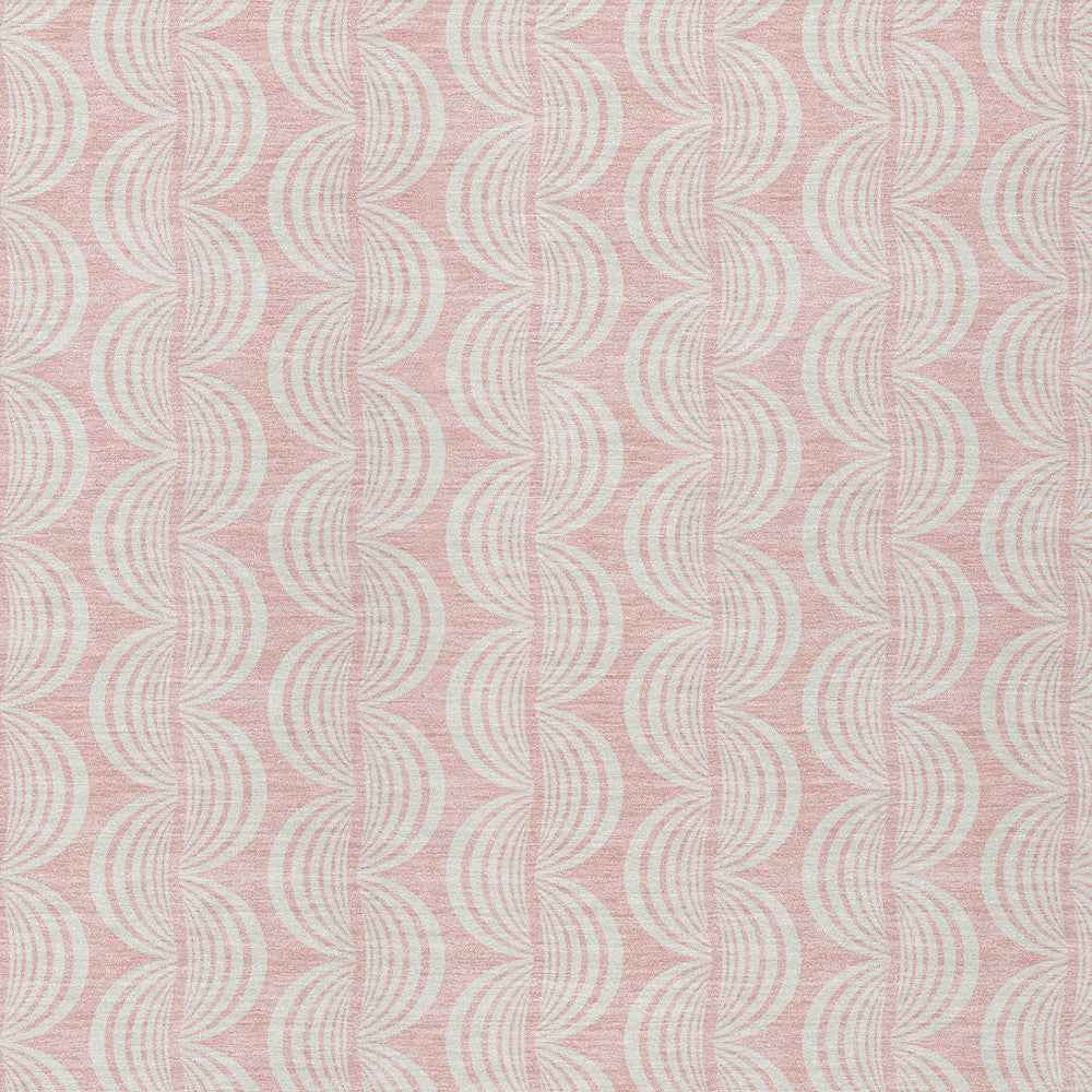 8' X 10' Pink And Gray Ogee Washable Indoor Outdoor Area Rug