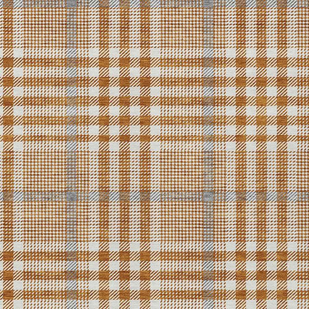 5' X 8' Brown Beige And Beige Plaid Washable Indoor Outdoor Area Rug