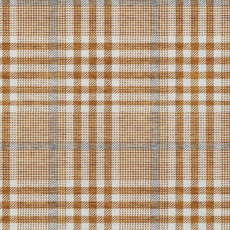 5' X 8' Brown Beige And Beige Plaid Washable Indoor Outdoor Area Rug