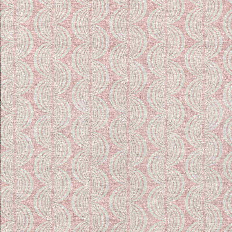 5' X 8' Pink And Gray Ogee Washable Indoor Outdoor Area Rug