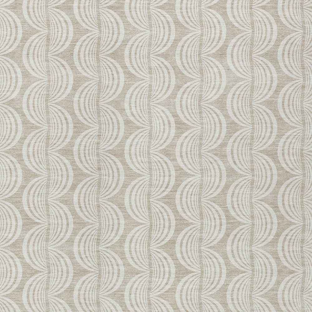 8' X 10' Beige And Ivory Ogee Washable Indoor Outdoor Area Rug