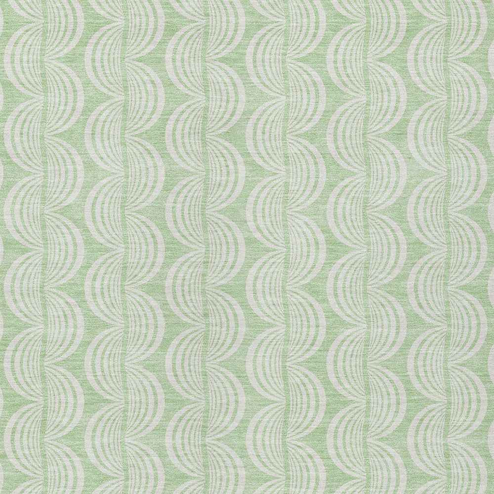 8' X 10' Mint Green And Beige Ogee Washable Indoor Outdoor Area Rug