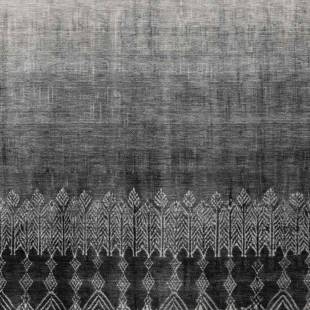 3' X 5' Black Ivory And Gray Ombre Washable Indoor Outdoor Area Rug