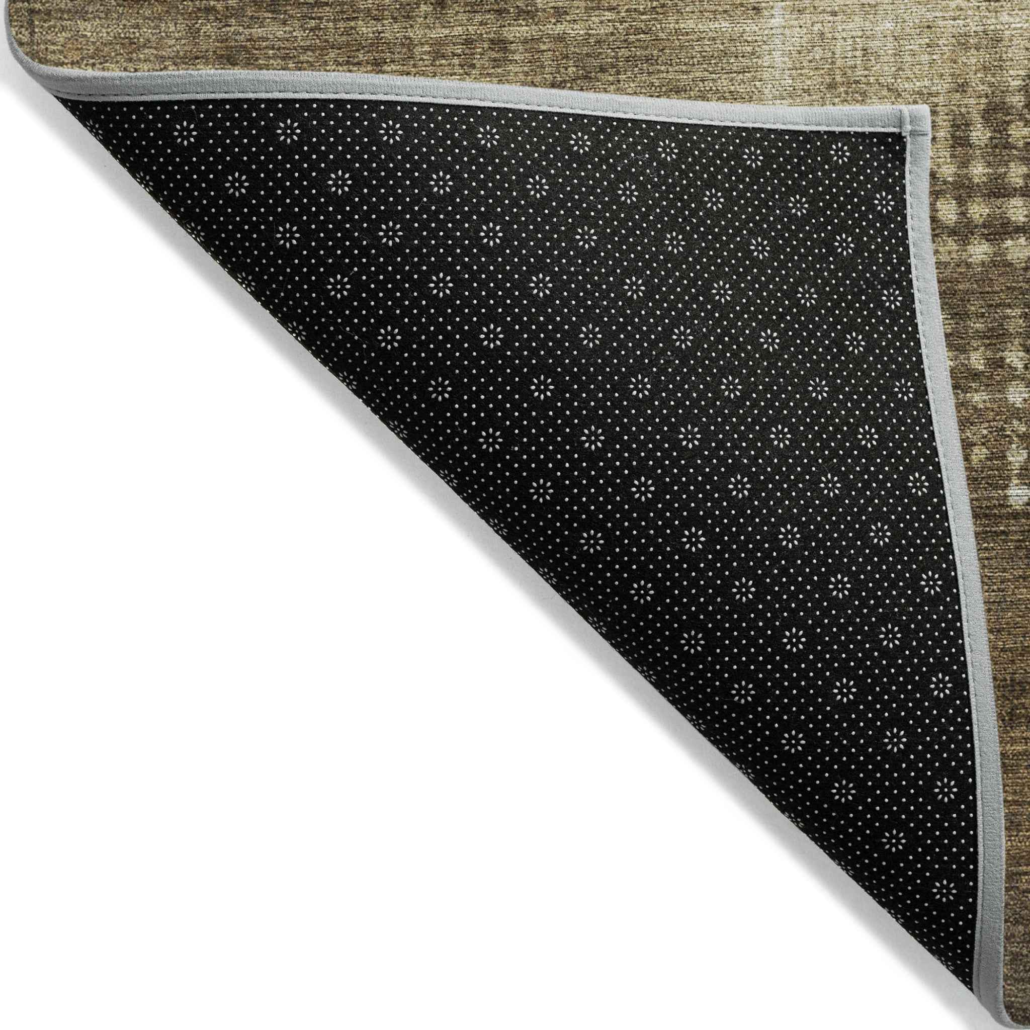 10' X 14' Brown And Beige Geometric Washable Indoor Outdoor Area Rug