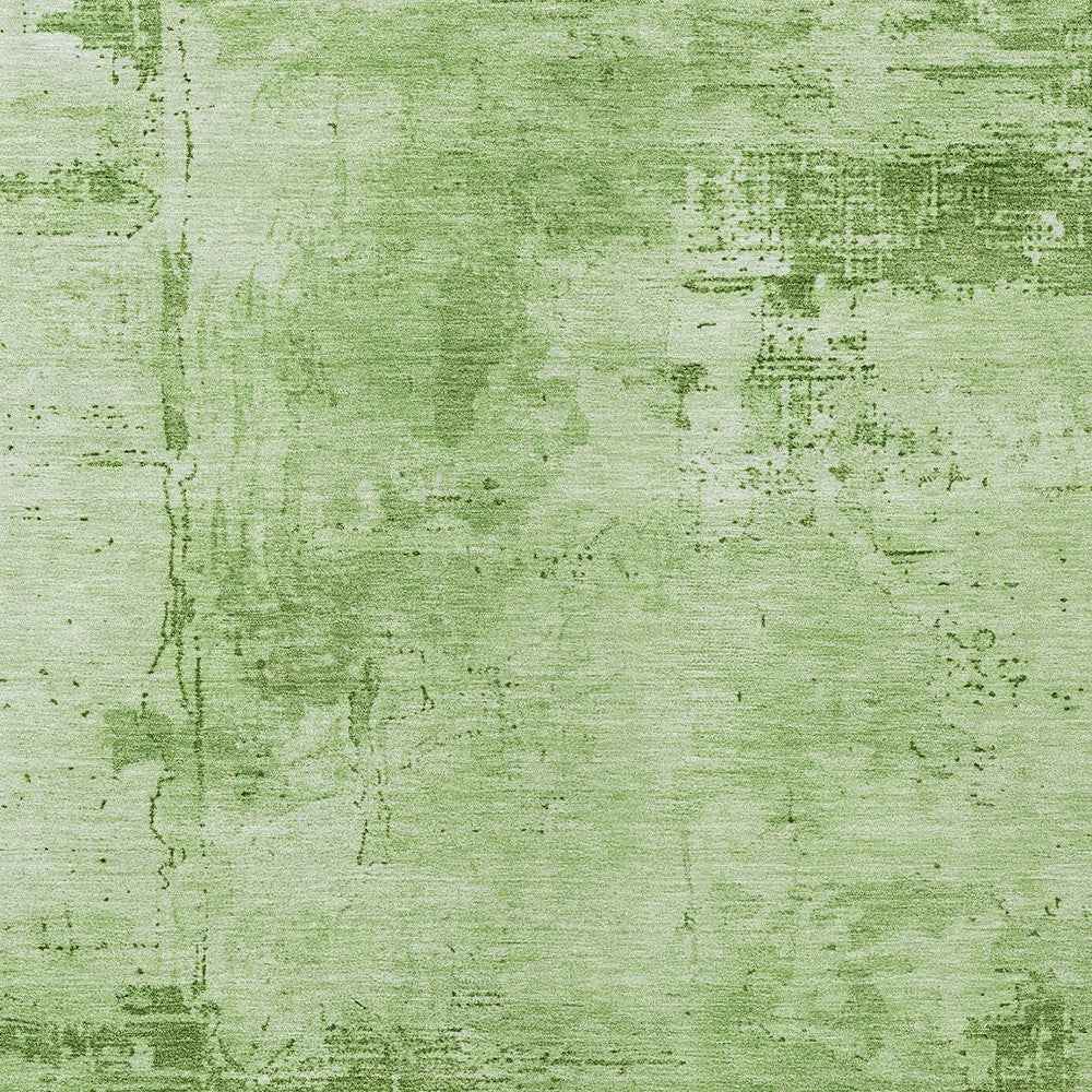 5' X 8' Green And Ivory Abstract Washable Indoor Outdoor Area Rug