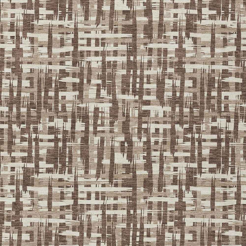 9' X 12' Brown Tan And Beige Abstract Washable Indoor Outdoor Area Rug