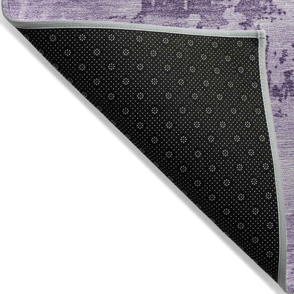 3' X 5' Lavender And Purple Abstract Washable Indoor Outdoor Area Rug