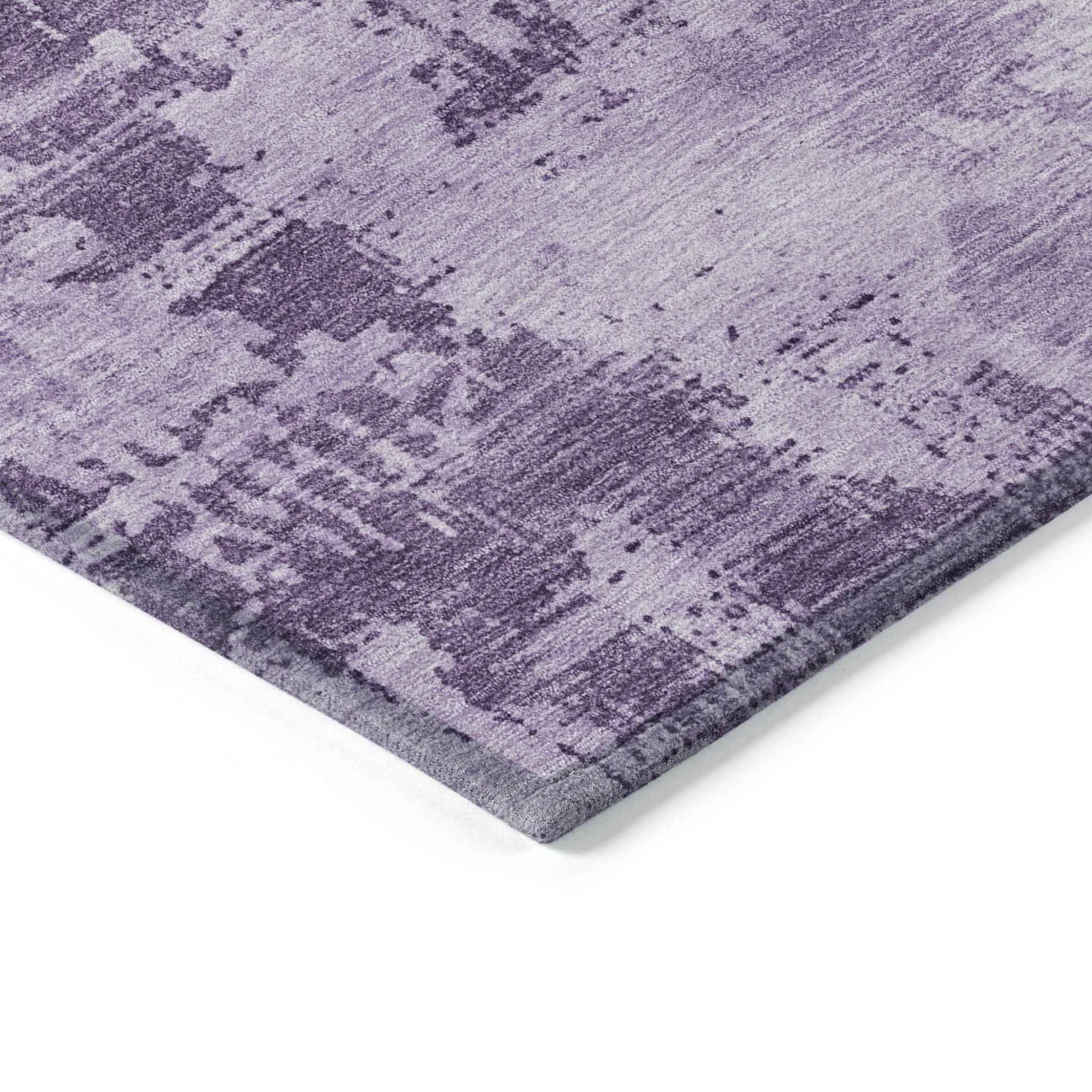3' X 5' Lavender And Purple Abstract Washable Indoor Outdoor Area Rug