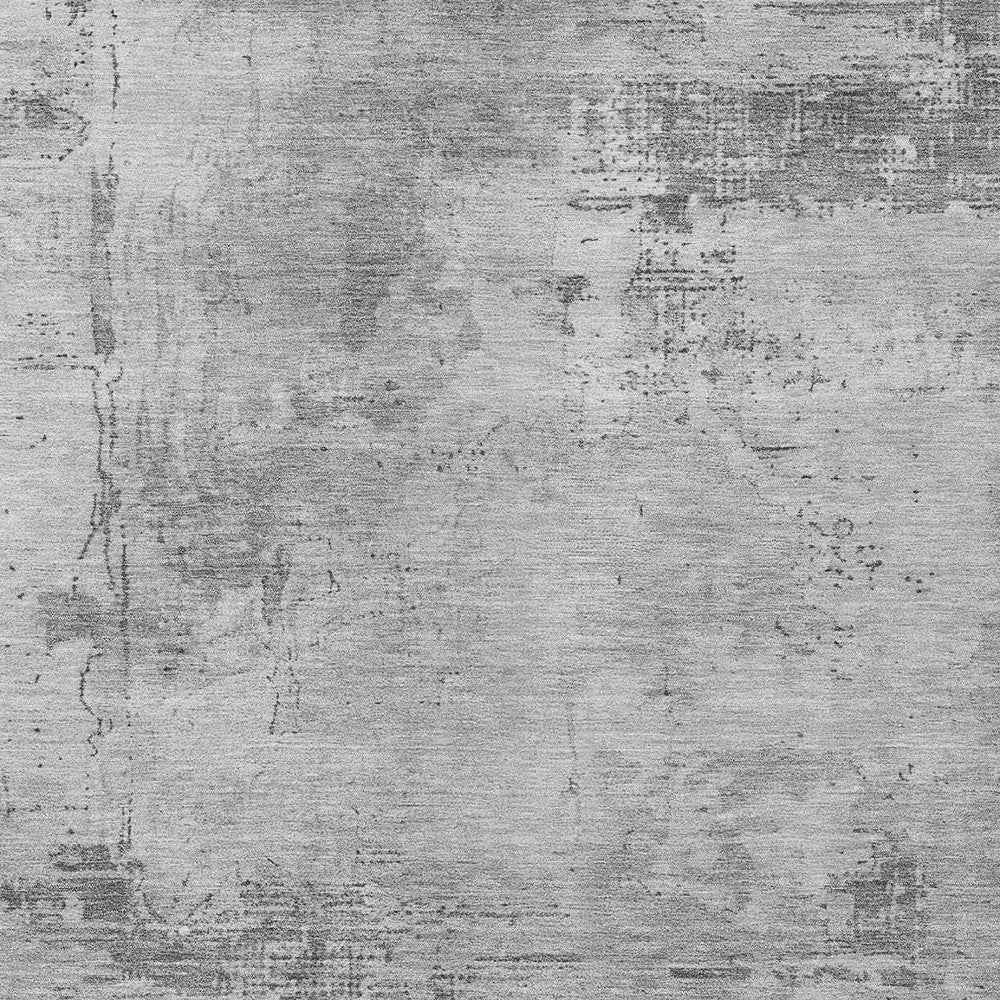 10' X 14' Gray And Silver Abstract Washable Indoor Outdoor Area Rug