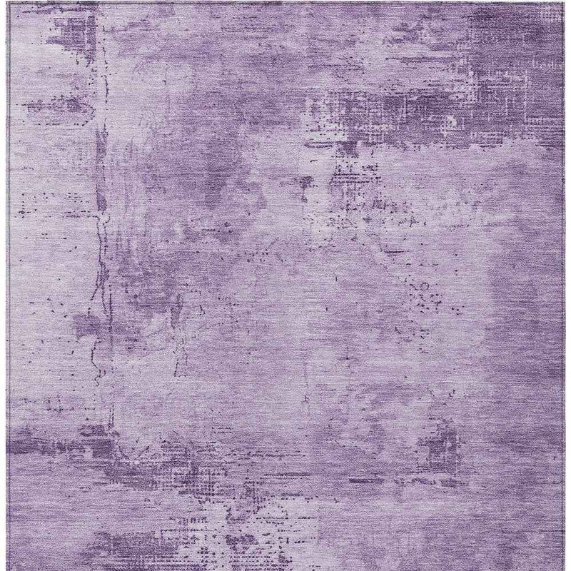 5' X 8' Lavender And Purple Abstract Washable Indoor Outdoor Area Rug