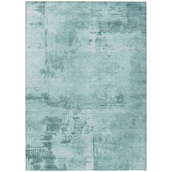 10' X 14' Blue And Ivory Abstract Washable Indoor Outdoor Area Rug