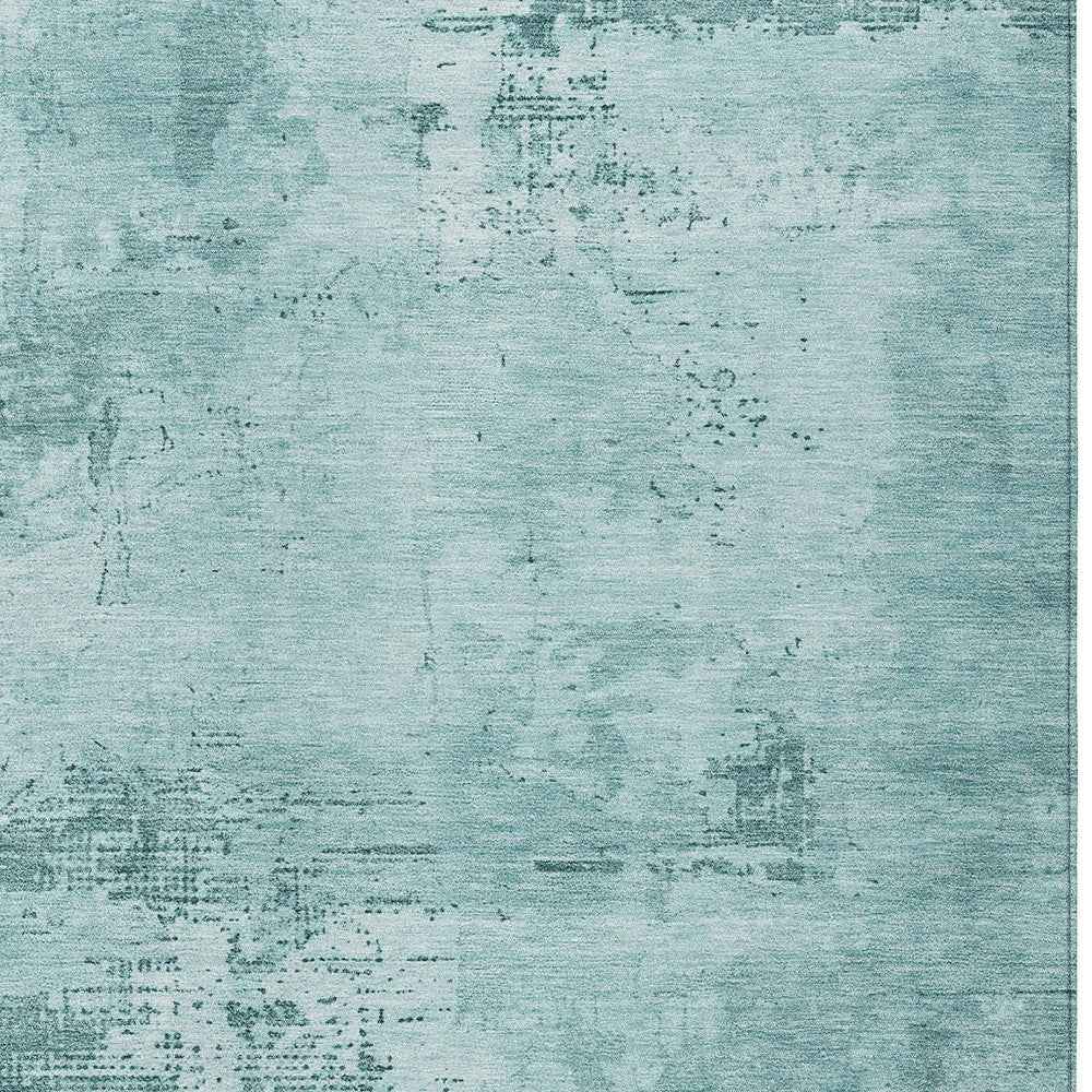 10' X 14' Blue And Ivory Abstract Washable Indoor Outdoor Area Rug