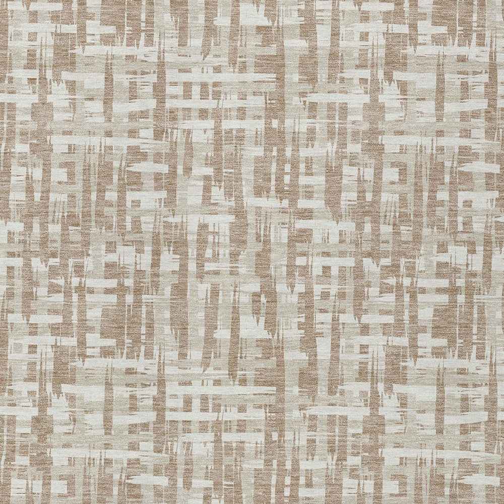 10' X 14' Tan And Beige Abstract Washable Indoor Outdoor Area Rug