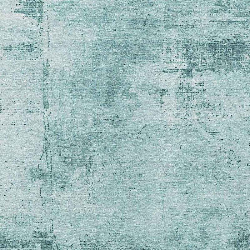 3' X 5' Blue And Ivory Abstract Washable Indoor Outdoor Area Rug