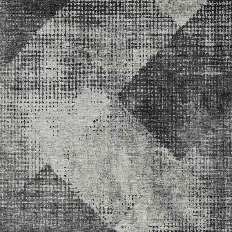 3' X 5' Gray And Black Geometric Washable Indoor Outdoor Area Rug