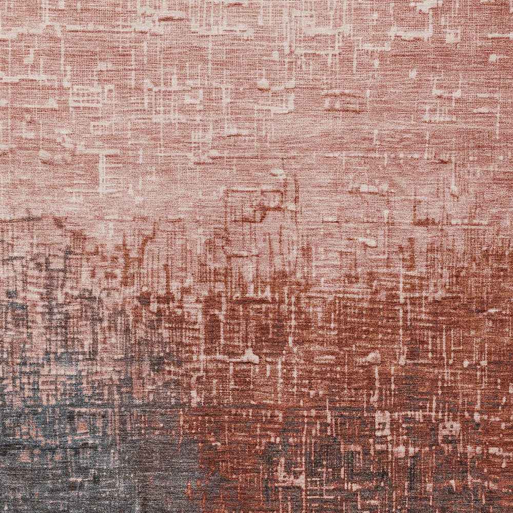 8' X 10' Blush And Dark Gray Ombre Washable Indoor Outdoor Area Rug