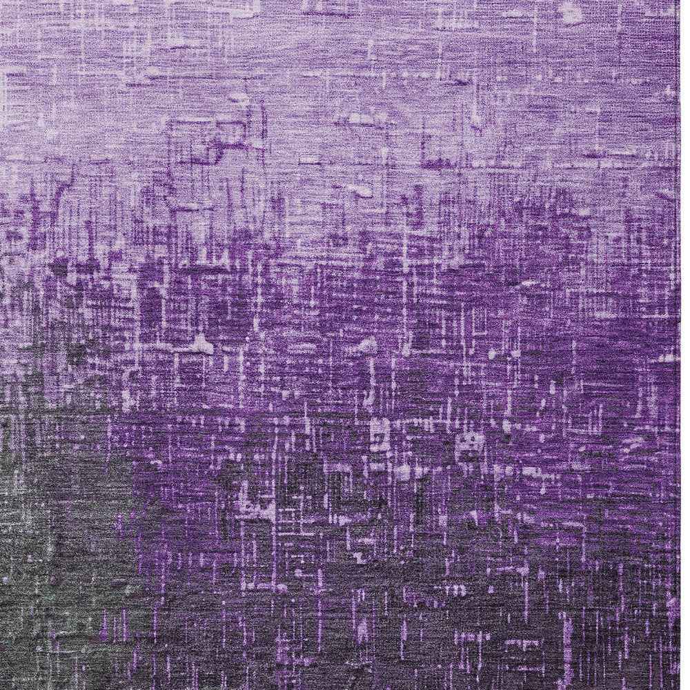 5' X 8' Purple And Dark Gray Ombre Washable Indoor Outdoor Area Rug