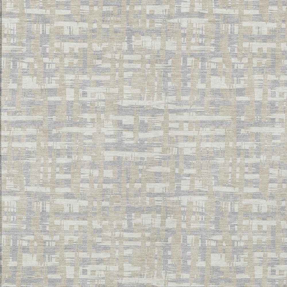 8' X 10' Beige And Gray Abstract Washable Indoor Outdoor Area Rug