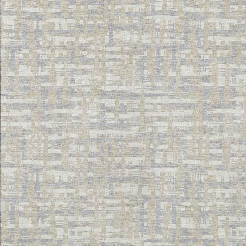 8' X 10' Beige And Gray Abstract Washable Indoor Outdoor Area Rug