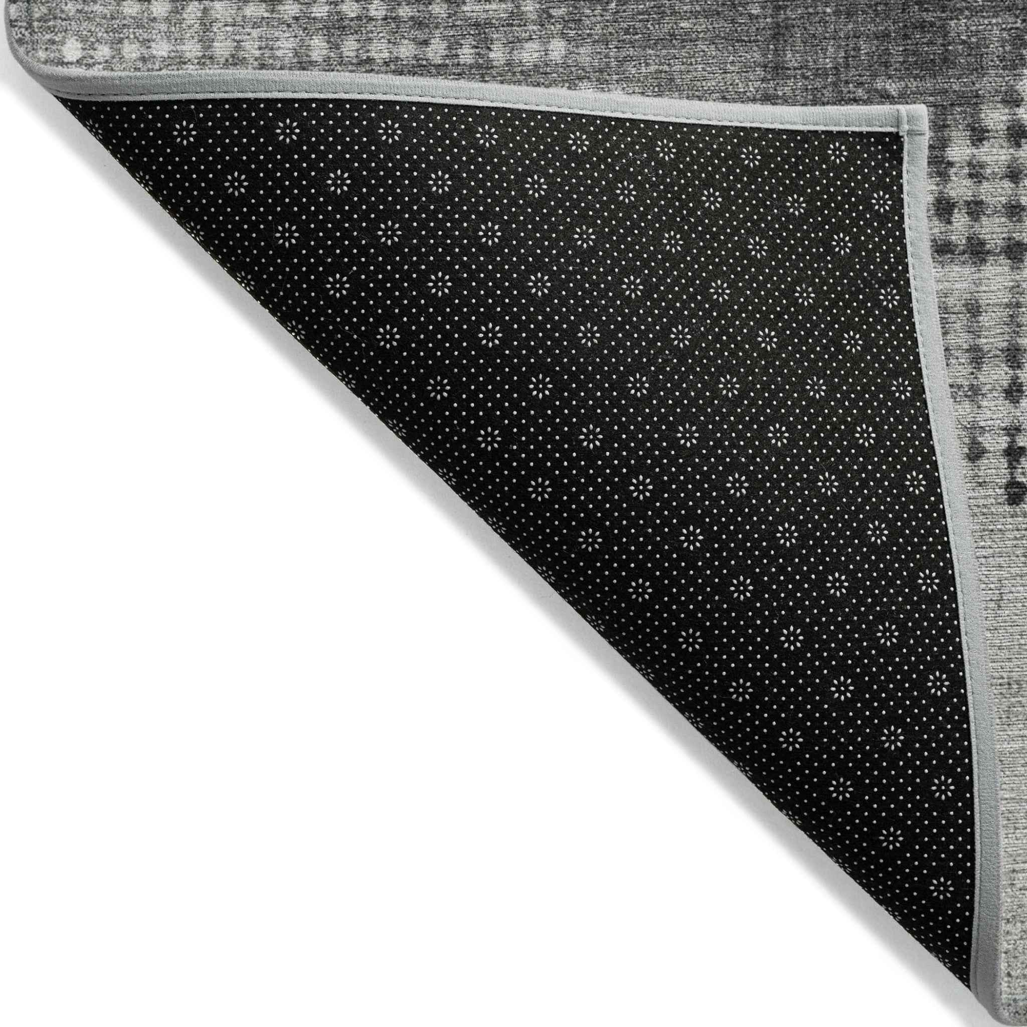 10' X 14' Gray And Black Geometric Washable Indoor Outdoor Area Rug