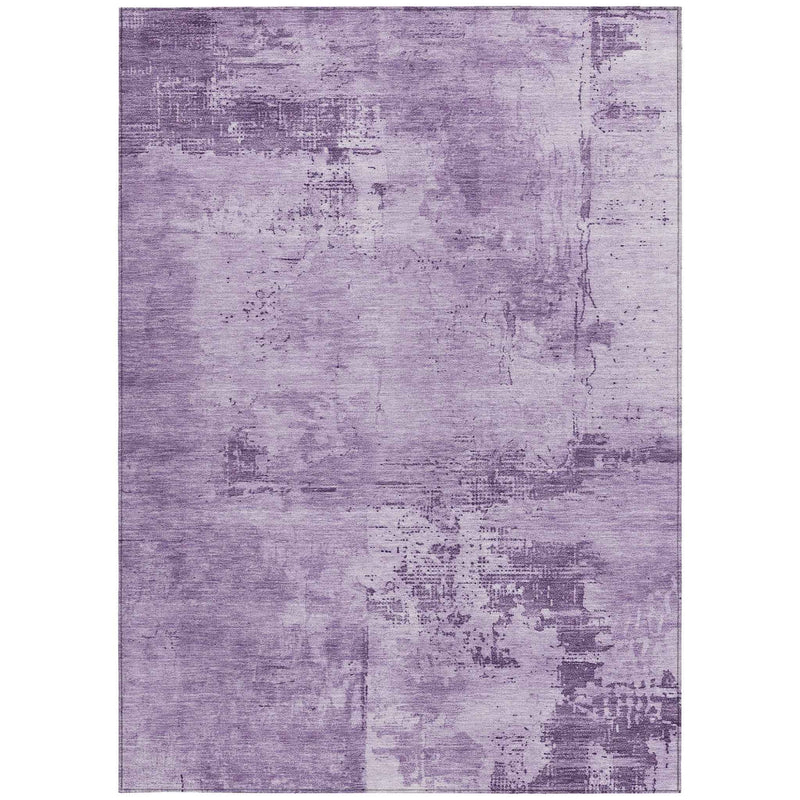 9' X 12' Lavender And Purple Abstract Washable Indoor Outdoor Area Rug