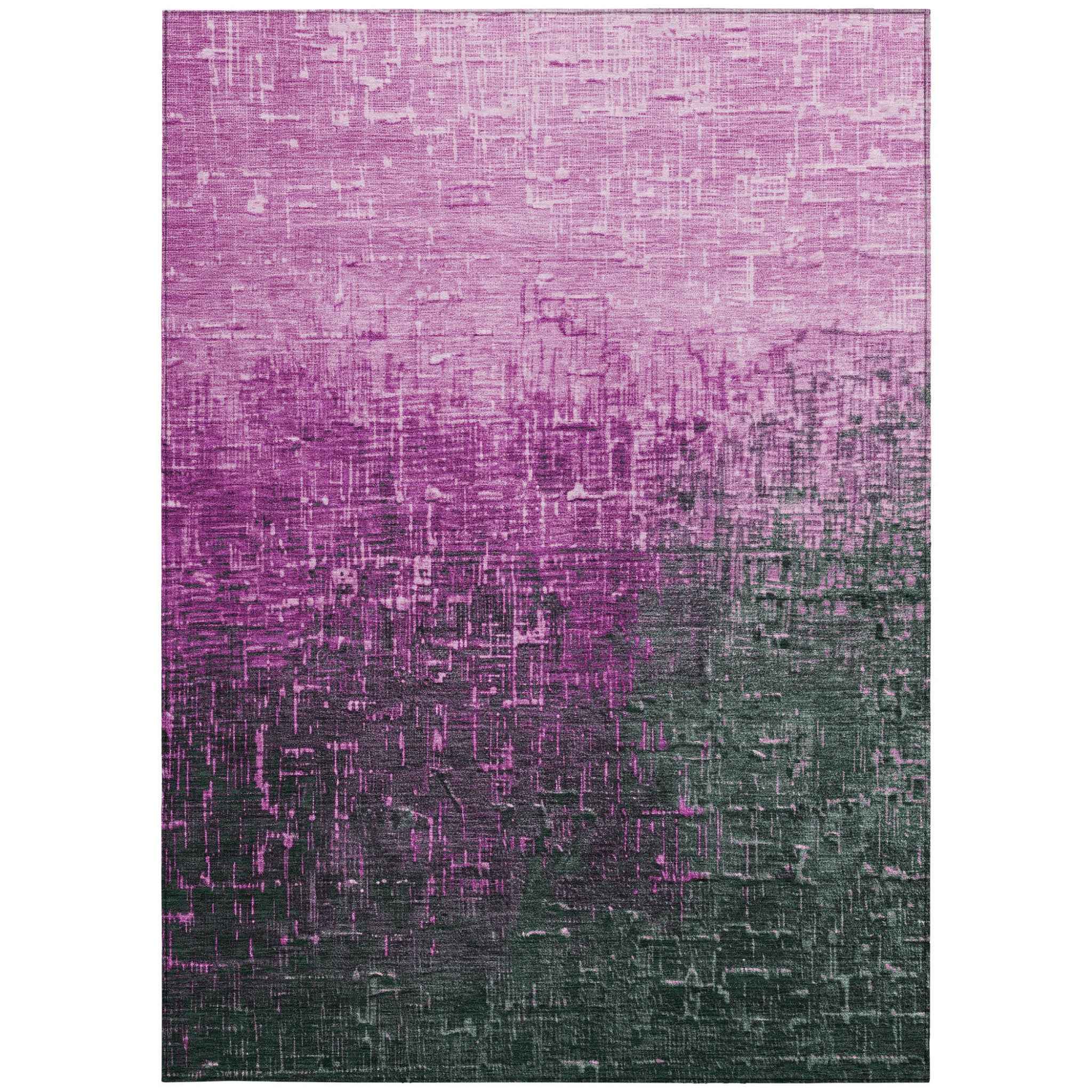 3' X 5' Blush And Dark Gray Ombre Washable Indoor Outdoor Area Rug