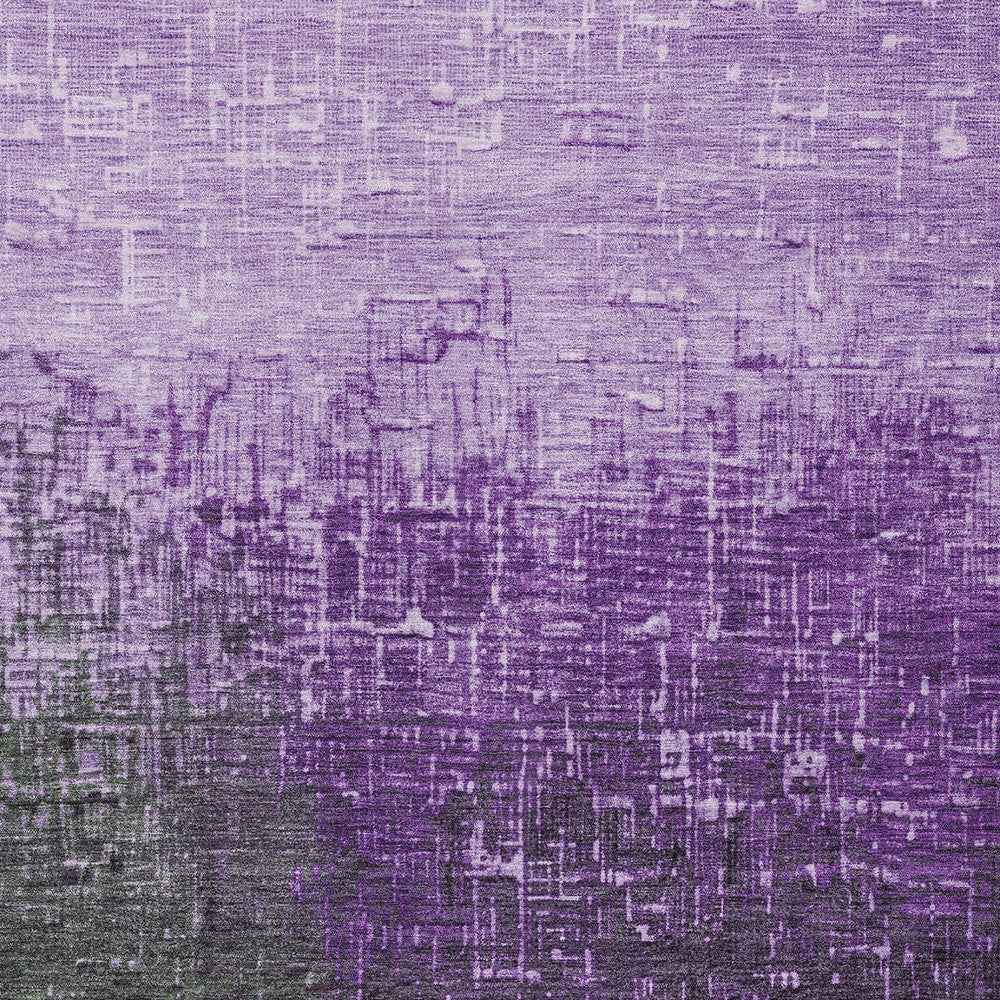 8' X 10' Purple And Dark Gray Ombre Washable Indoor Outdoor Area Rug