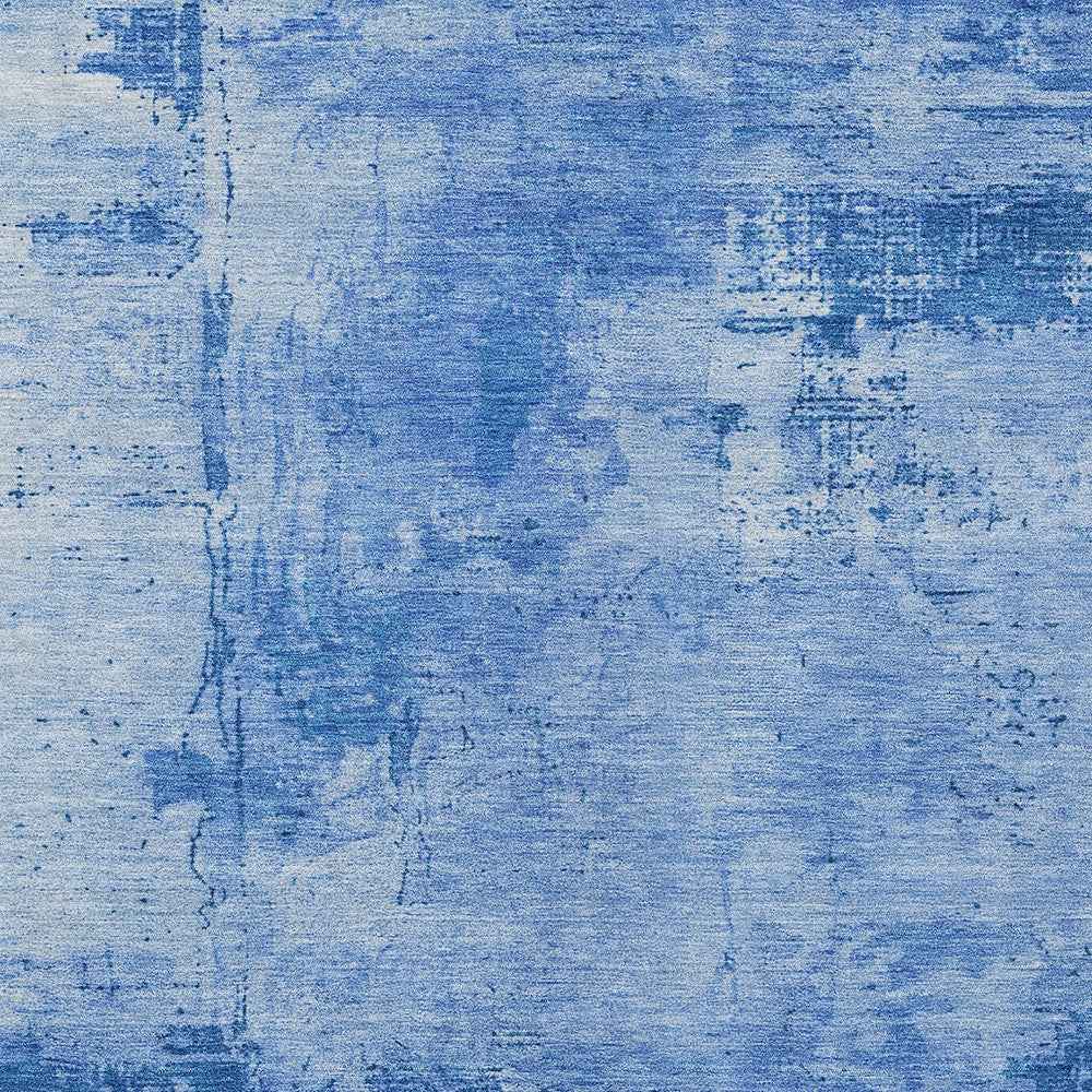 5' X 8' Navy Blue And Ivory Abstract Washable Indoor Outdoor Area Rug