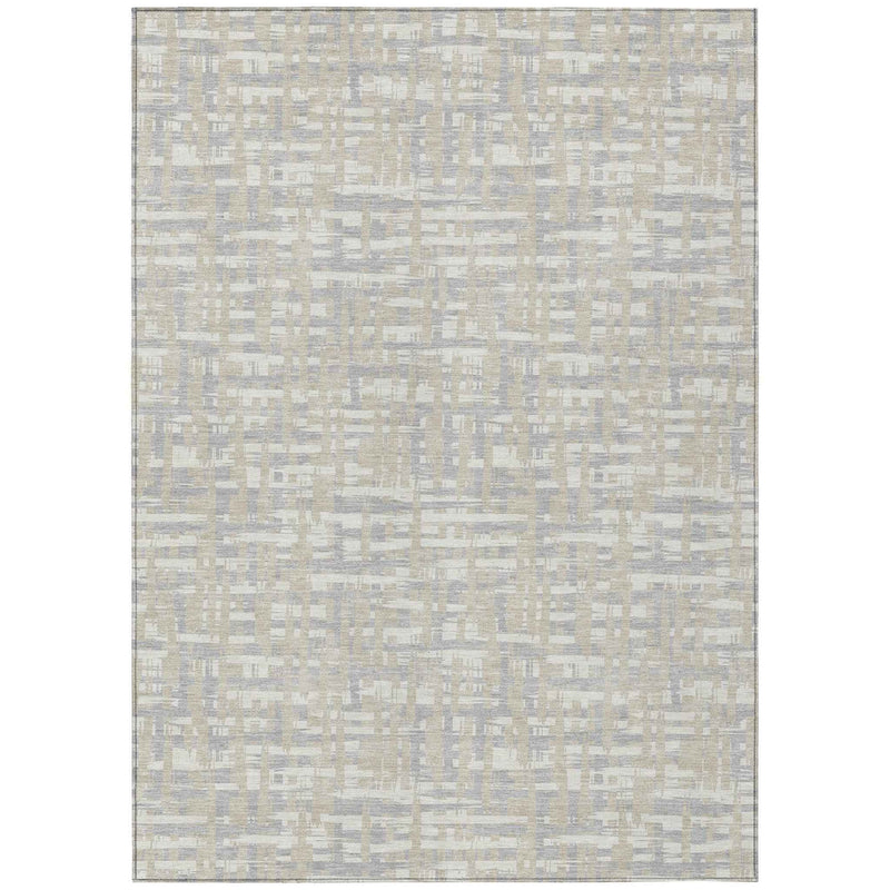 3' X 5' Beige And Gray Abstract Washable Indoor Outdoor Area Rug