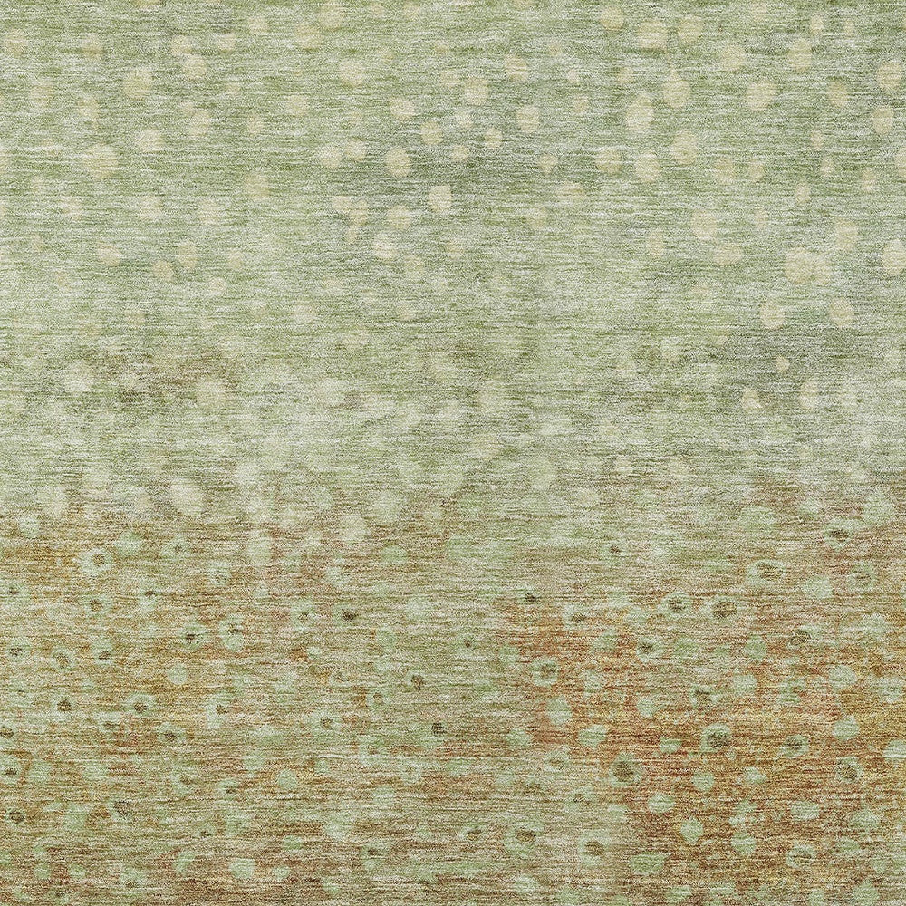 10' X 14' Artichoke Green Ivory And Brown Abstract Washable Indoor Outdoor Area Rug - Sports & Outdoor