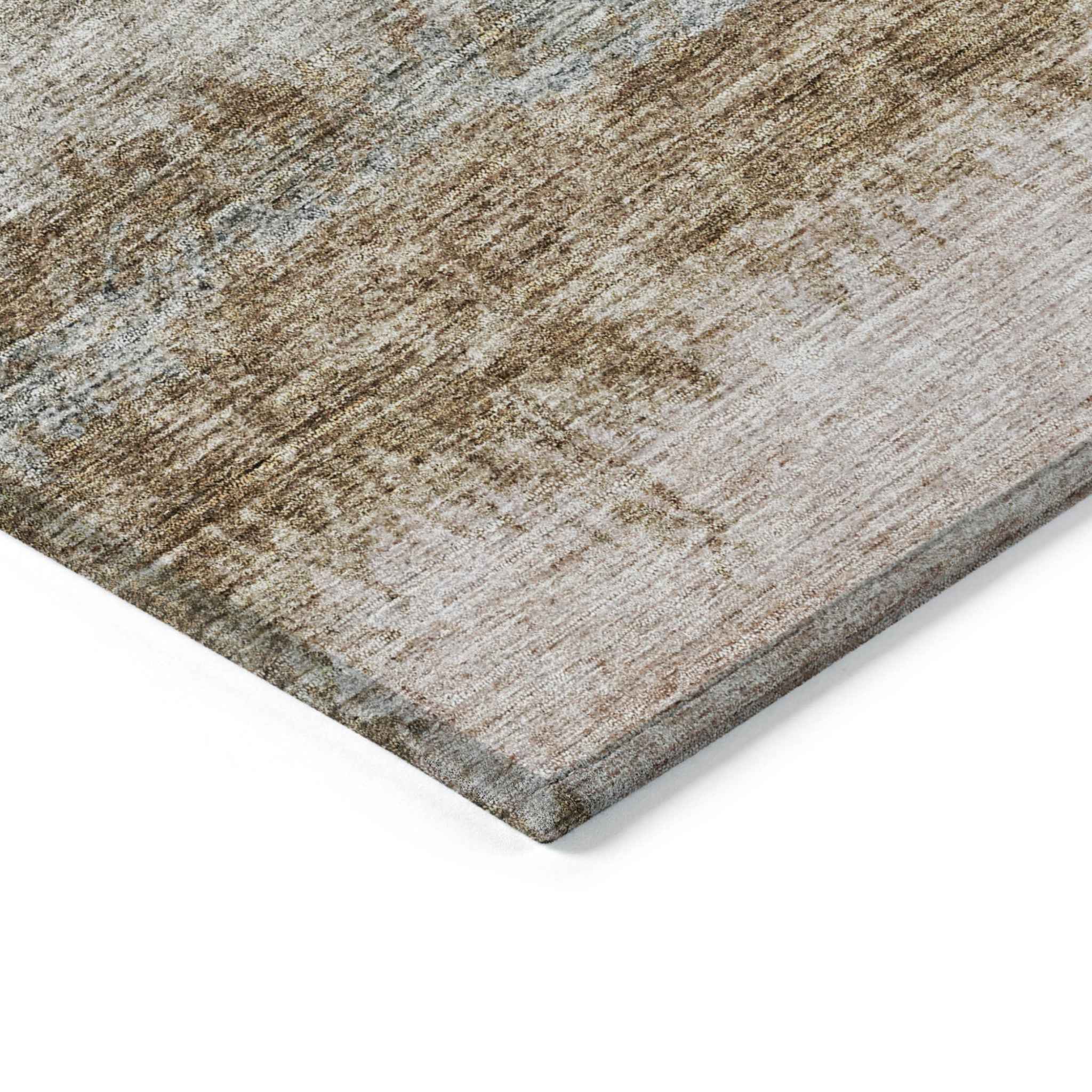 9' X 12' Beige Brown And Gray Abstract Washable Indoor Outdoor Area Rug