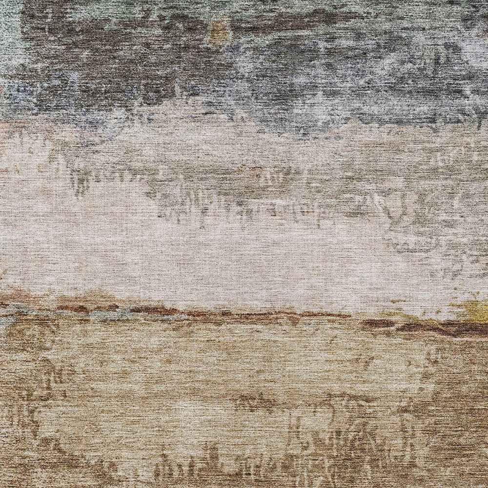9' X 12' Beige Brown And Gray Abstract Washable Indoor Outdoor Area Rug