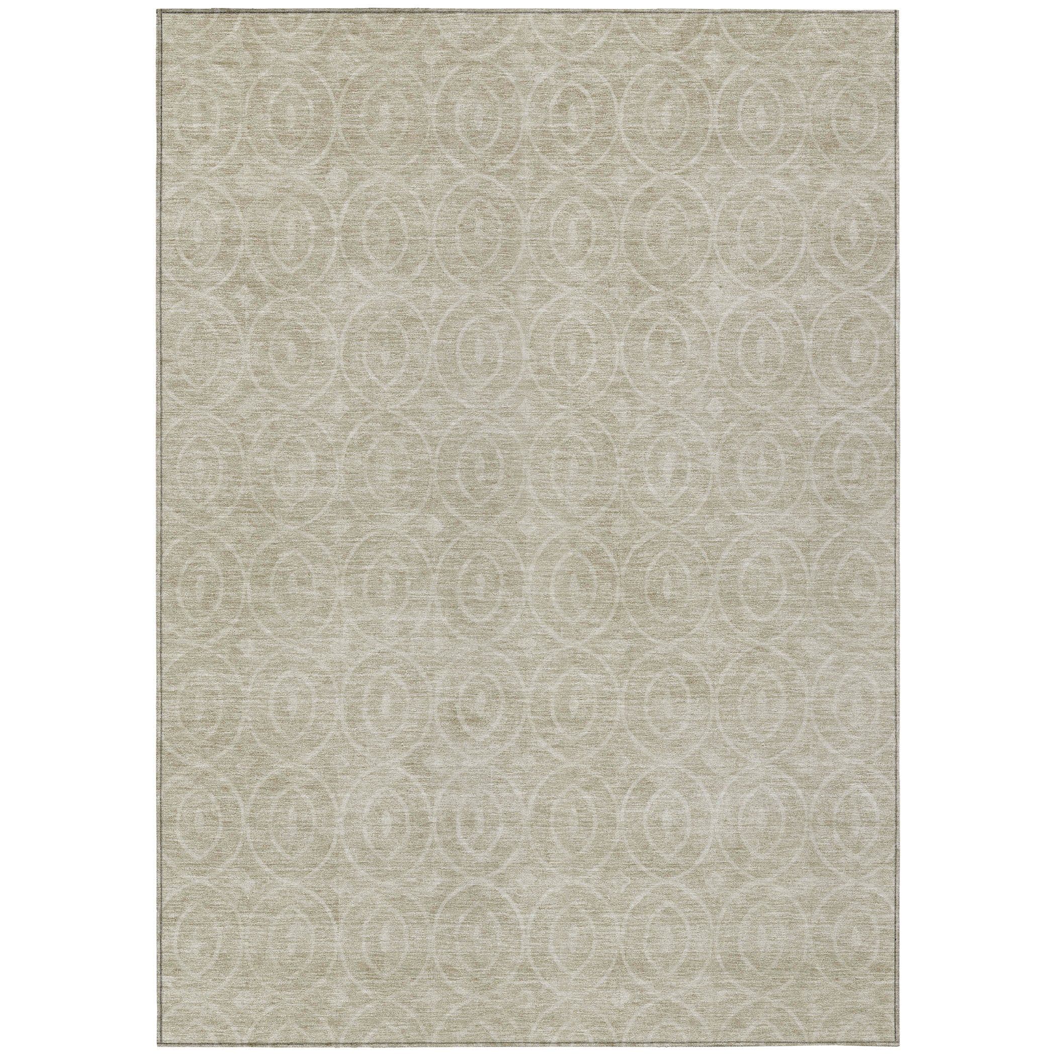 10' X 14' Beige Geometric Washable Indoor Outdoor Area Rug - Sports & Outdoor