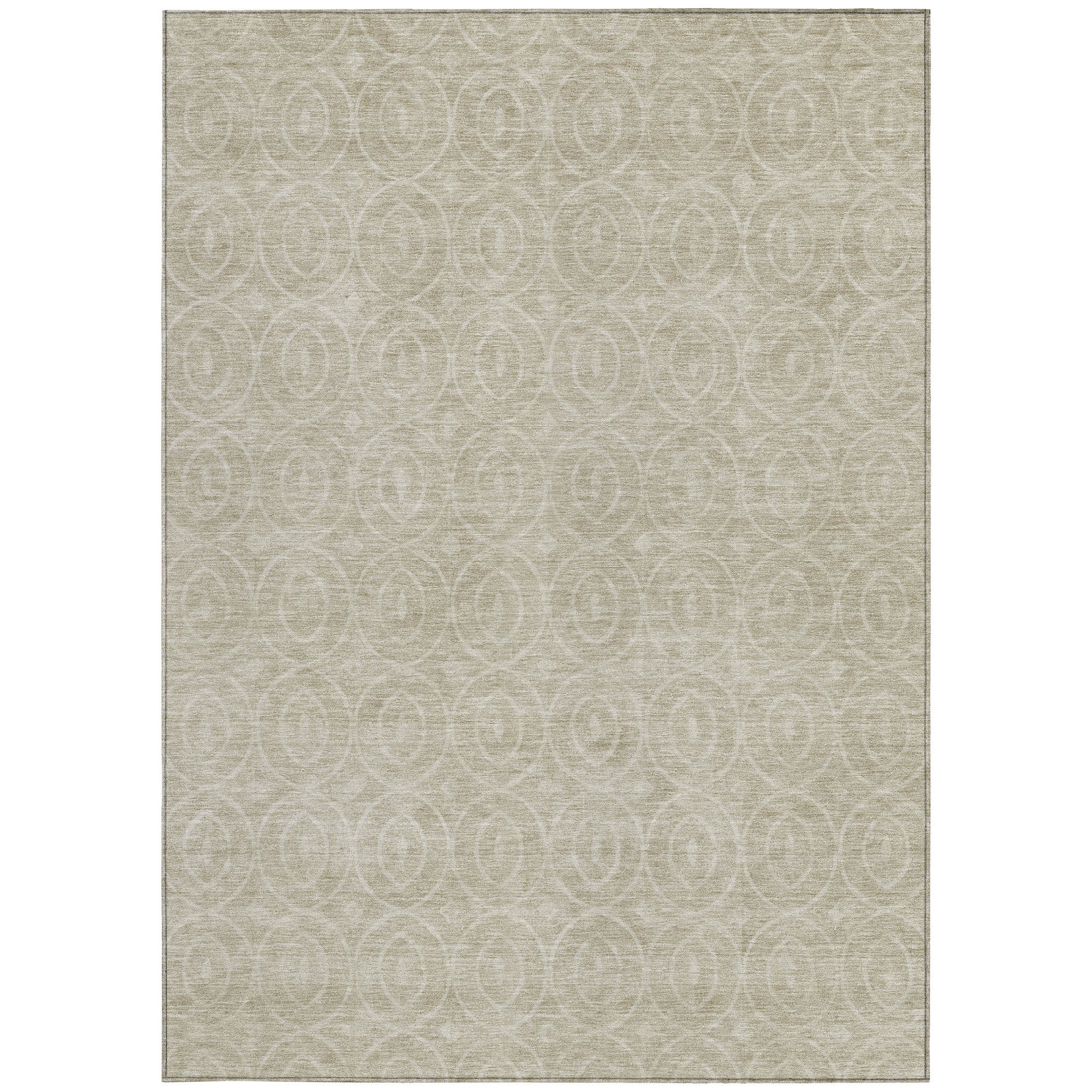 10' X 14' Beige Geometric Washable Indoor Outdoor Area Rug - Sports & Outdoor