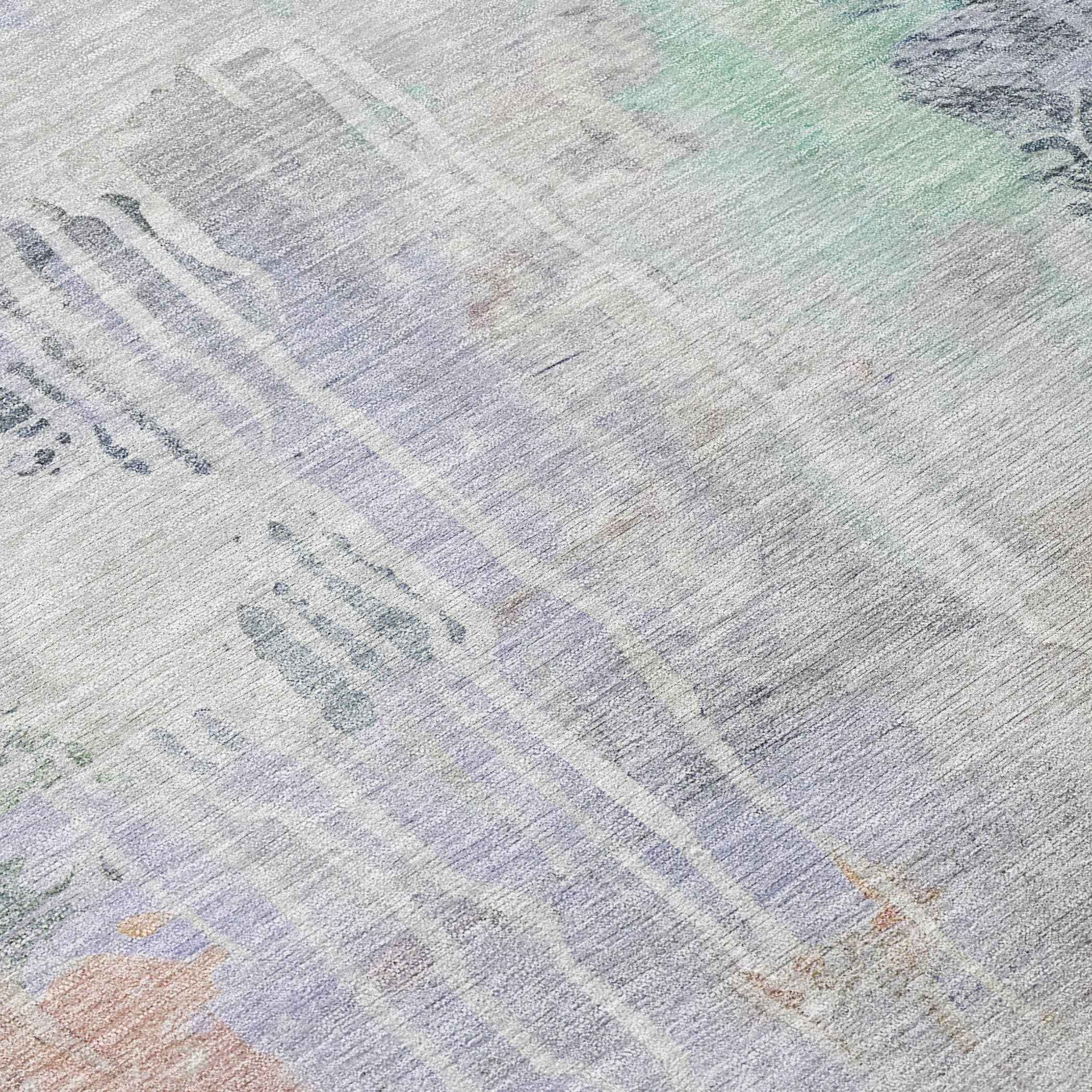 8' Purple Round Abstract Washable Indoor Outdoor Area Rug