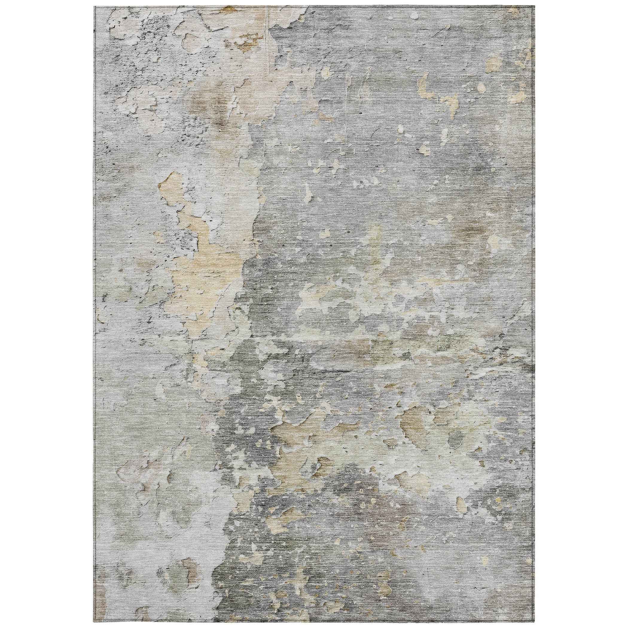 8' X 10' Gray Abstract Washable Indoor Outdoor Area Rug
