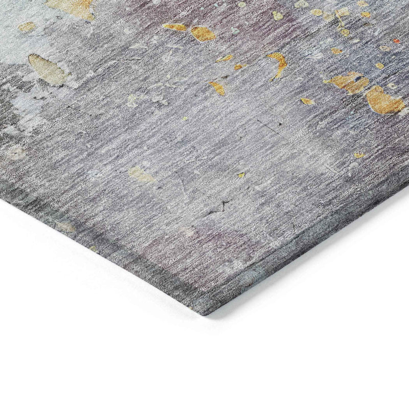 8' X 10' Granite Gray Abstract Washable Indoor Outdoor Area Rug